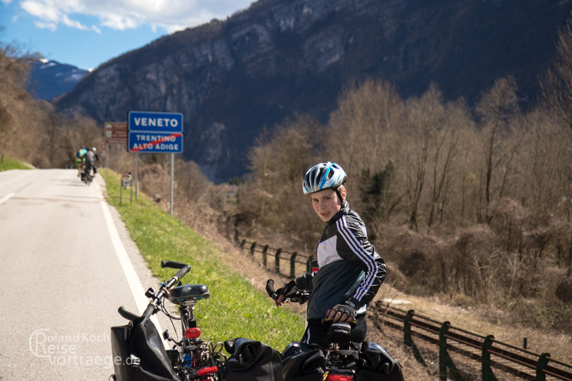 mit Kindern per Rad über die Alpen, Via Claudia Augusta, Ciclopista del Brenta an der Grenze zu Venetien